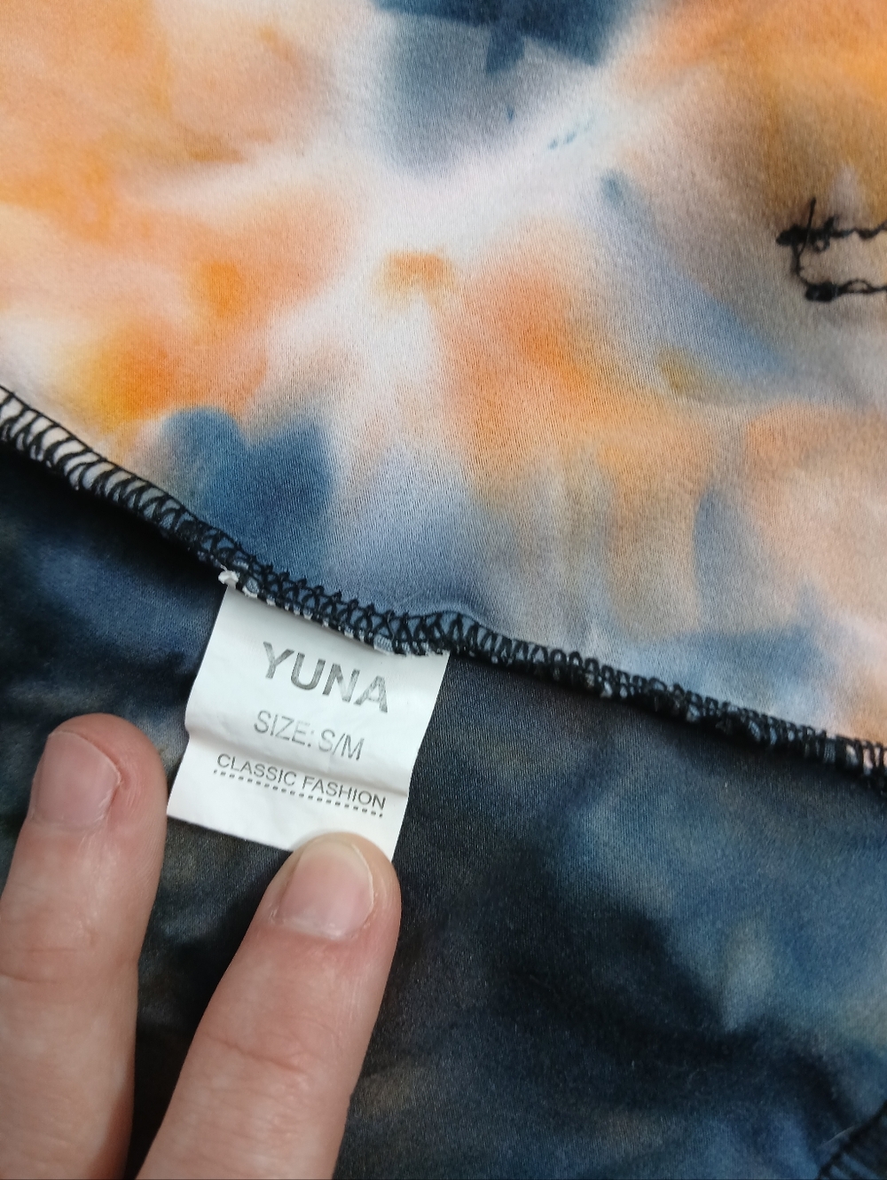 Tie-Dye Orange and Blue Women's Tank Top - Picture 5 of 5